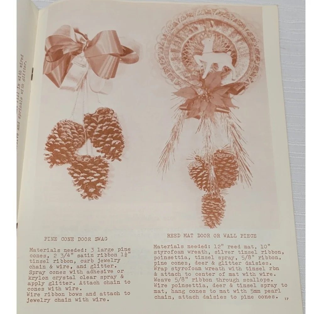 Nature Christmas decor Pine Cone Projects Craft Book DIY Vintage 1968